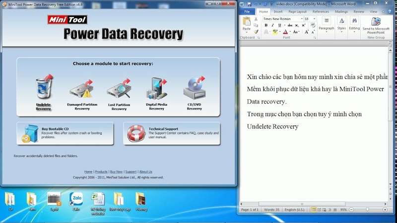 MiniTool Power Data Recovery Full Crack 11.6 với Khóa nối tiếp