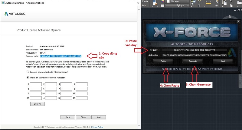 Crack Autocad 2018 với xforce keygen tải xuống miễn phí 